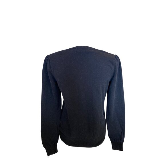 Croft Barrow Womens Cardigan Sweater Small Black Cotton Button-Front Y2K Career - Picture 2 of 11